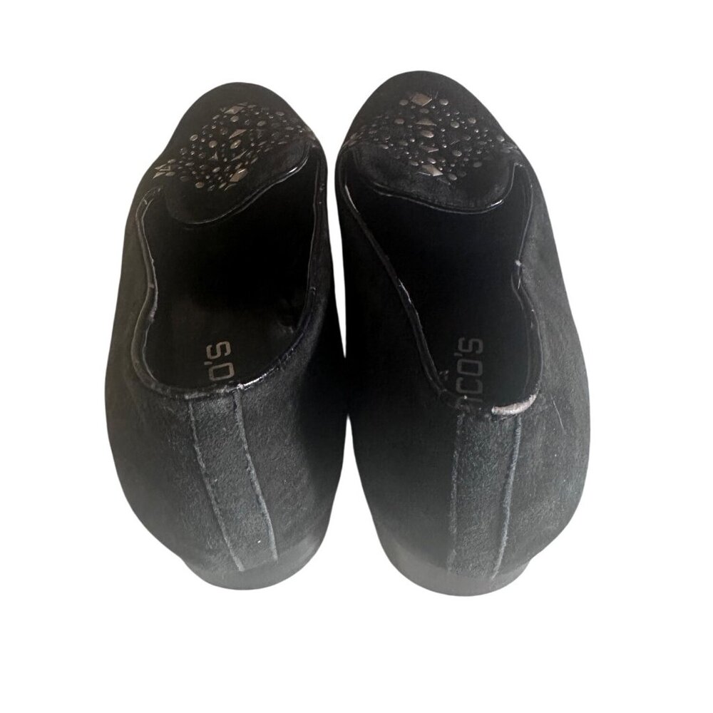 Chico's black leather studded slip on loafers size 8.5 M - Picture 4 of 7